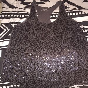 Black sequin tank top